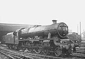 Ex-LMS 5XP 4-6-0 No 45733 'Novelty' is seen standing outside Nuneaton shed on 2nd September 1964