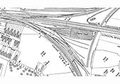 Ordnance Survey Map of Nuneaton Shed and approach roads updated in 1923 and published in 1924