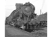 A frontal view of USATC S160 2-8-0 Class No 2153 which shows its utilitarian and austere appearance compared to British locomotives
