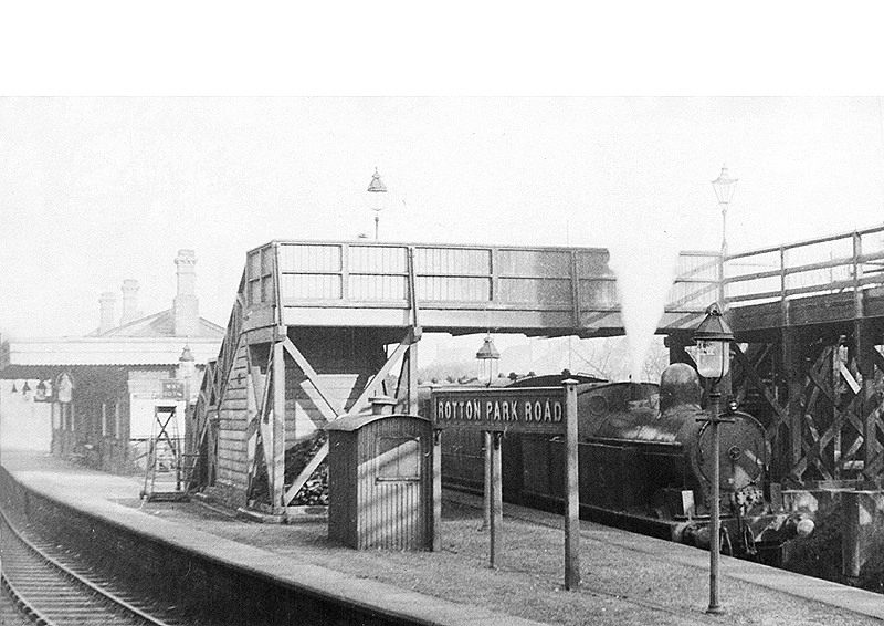 View looking towards Icknield Port Road station showing the timber passenger footbridge and elevated walkway