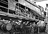 Another view of ex-LNER A4 4-6-2 No 60007 standing on the rollers at Rugby Testing station