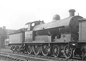 Ex-LNWR 4P Prince of Wales class 4-6-0 No 25768 is seen on shed having been coaled and turned ready for its next turn of duties
