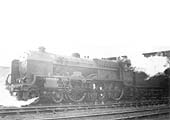 LMS 4-6-0 Patriot class No 5546 'Fleetwood' stands outside No 1 Shed in steam ready for its next turn of duty