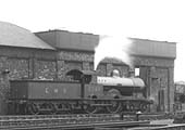 Close up showing ex-LNWR 4-4-0 Precursor Class No 5244 'Tubal' after being coaled at Rugby's original coaling stage