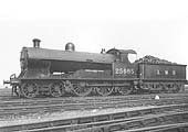 Ex-LNWR 4-6-0 'Prince of Wales class' No 25665 'Suvla Bay' is seen outside the shed on 31st March 1935