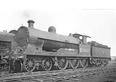 Ex-LNWR 4P Prince of Wales class No 25602 'Bonaventure' stands outside Rugby shed on 31st March 1935