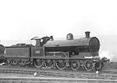 LNWR 4-6-0 Prince of Wales class No 1584 'Scotia' in LNWR livery yet carrying its name plate fixed after grouping
