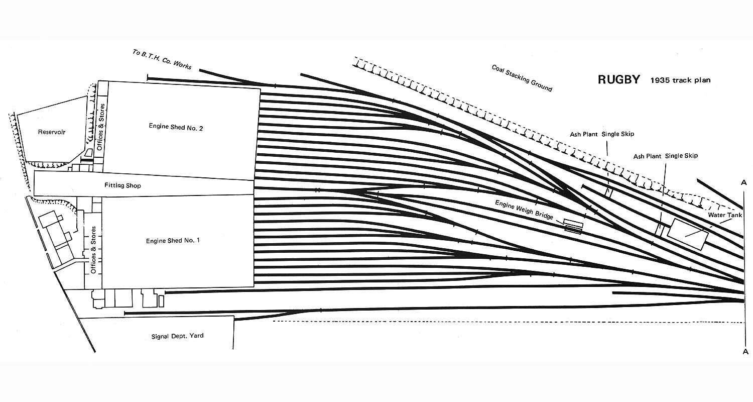 Rugby Shed - Plan showing part of the 1935 layout of Rugby's two Engine ...