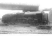 LMS 4-6-0 Royal Scot class No 6158 is seen un-named and ex-works and fitted to conduct indicator tests