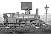 LNWR 0-6-0ST 'Special Tank' No 3196 taking on water from one of Rugby's parachute water tanks