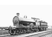 LNWR 4-4-0 Precursor Class No 1787 'Hyperion' stands fully coaled and watered in front of Rugby No 1 shed