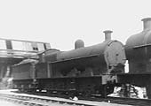 Ex-LNWR 7F 0-8-0 G2a No 48953 is seen standing outside of Rugby No 2 shed in Spring 1959