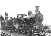 LNWR 2-4-0 Improved Precedent Class No 1211 'John Ramsbottom' stands on shed at Rugby