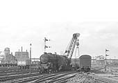 Rugby's breakdown crane is seen attending to derailed carriage 'M25047'  on 28th September 1960