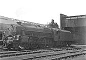 Ex-LMS 4-6-0 5MT No 45419 stands outside Rugby shed ready to undertake a Class D trip in 1963