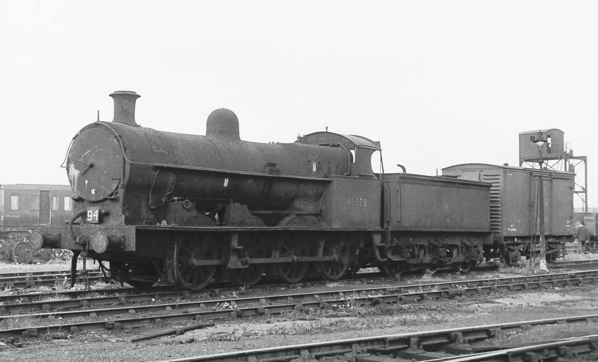 Rugby Shed: Ex-LNWR G2A class 0-8-0 No 49078 is seen 