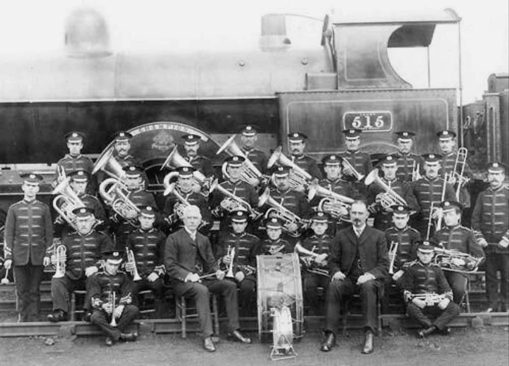 Rugby Shed: A group portrait of Rugby Shed's silver band in front of ...