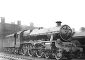 LMS 5XP 4-6-0 Jubilee class No 5598 later to be named 'Basutoland' stands in front of Rugby No 1 shed