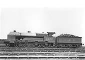 Ex-LNWR 5XP 4-6-0 large boilered Claughton class No 5972 stands in front of one of the coal stacks circa 1933