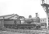 Ex-MR 0-6-0 No 58218 pauses between pilot duties showing heavy water staining on its belpaire firebox