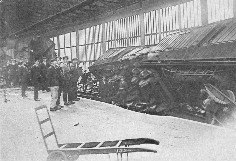 View of some of the wrecked coaches from the Euston to Manchester parcels which occurred on 26th August 1923