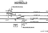 Newbold signal cabin's track diagram showing the distant signals converted to colour light signals