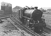 Ex-LNER 4-6-0 B1 No 61171 is seen departing Rugby on the Market Harborough line for Peterborough