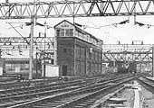 View looking south showing Rugby No 1 signal cabin on 11th September 1964 a few day prior to its closure