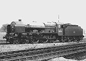 Ex-LMS 5XP 4-6-0 No 45541 'The Duke of Sutherland' reverses towards Rugby's turntable after being serviced