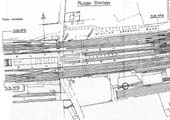 Part of the two chain survey dated circa 1905 showing the 'northern' section of Rugby station and its approaches