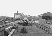 View of the remains of the former Midland Railways shed at Rugby with the main train shed on the right