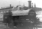 LNWR 0-4-0ST No 3024 pauses from its pilot duties along side the Midland Railway shed at Rugby circa 1900