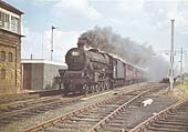 Ex-LMS 5XP 'Jubilee Class' 4-6-0 No 45554 'Ontario' passes Hillmorton Signal Cabin on 17th August 1963