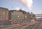 Ex-LMS 5XP 4-6-0 No 45503 'The Royal Leicestershire Regiment' departs Rugby station in 1954