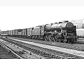 Ex-LMS 6P 4-6-0 No 45529 'Stephenson' passes through Rugby on an up Type 4 freight service on 15th September 1962