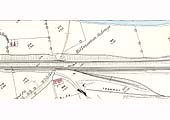 An 1886 Ordnance Survey Map showing Hillmorton Signal Cabin and the railway and ballast pit sidings