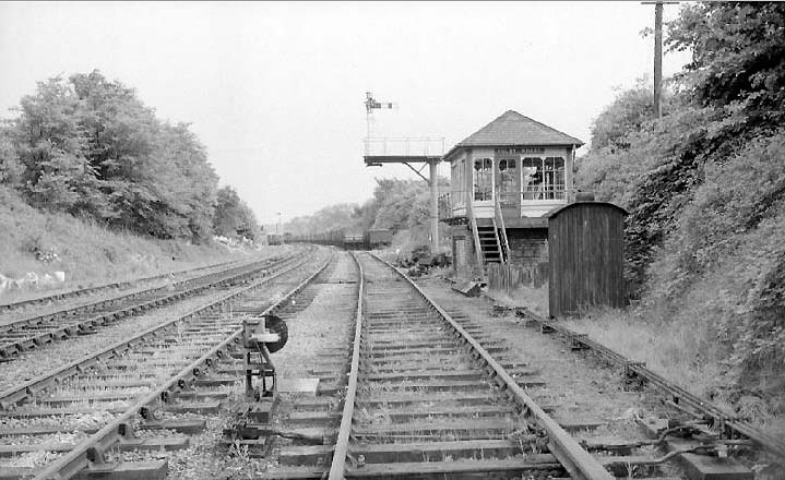 The ex-Midland Railway Rugby Wharf Signal Box which is now closed as seen on 23rd May 1964