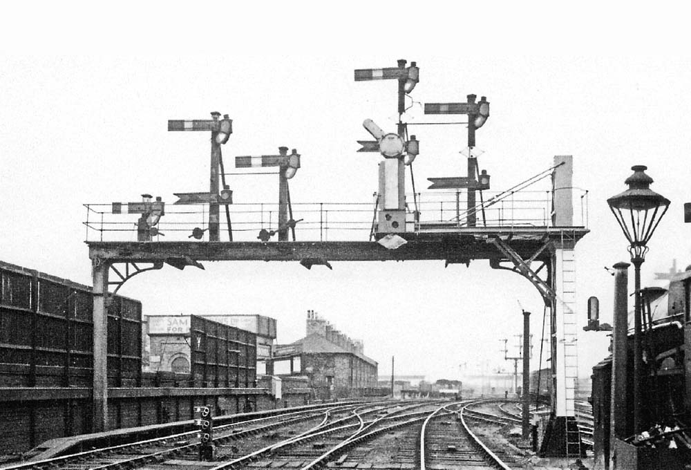 Looking north towards Stafford with the water tank house and Station Terrace housing on the left circa 1940s