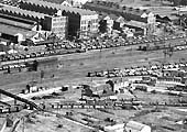 Close up showing the number of sidings entering the different sections of Rugby station's goods yard in 1930