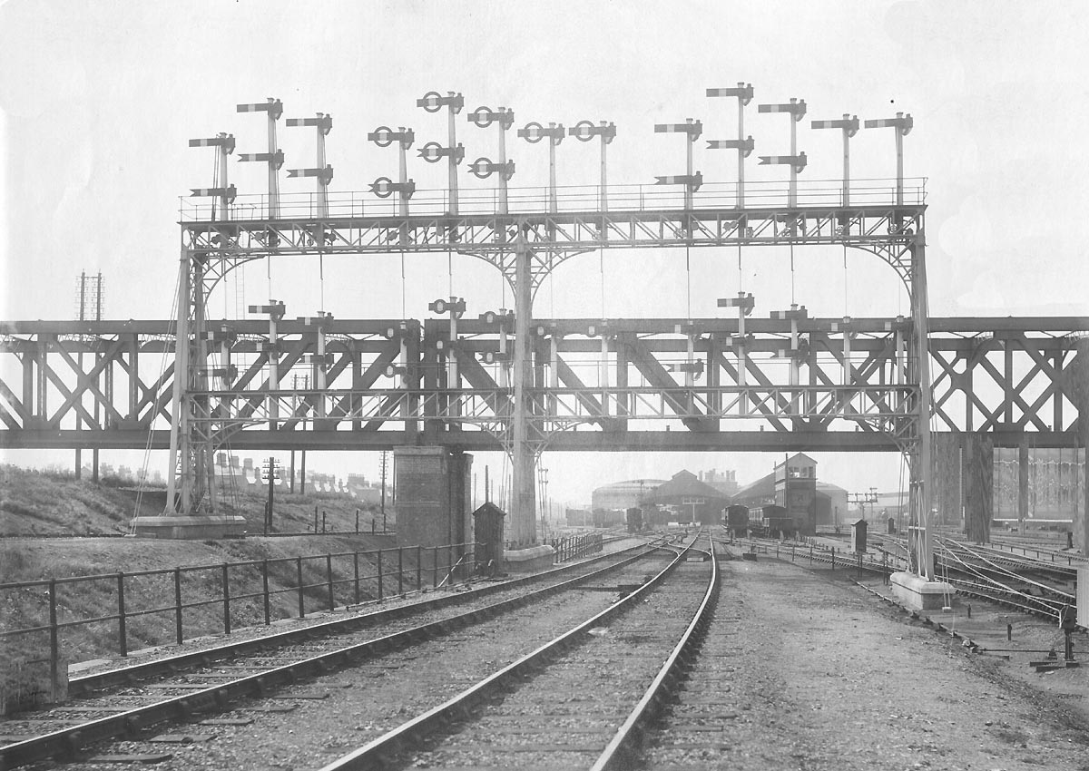 An official view of the new Signal Gantry and the Great Central Bridge photographed on 30th July 1896