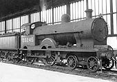 Ex-LNWR 3P Precursor class 4-4-0 No 25245 'Aut�us' stands inside the station on one of the sidings