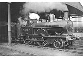 Ex-LNWR 2-4-0 Precedent class No 5018 'Talavera' is seen shunting empty stock in the southbound bays whilst on pilot duties