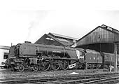 LMS 4-6-2 Stanier Pacific No 6247 'City of Liverpool' in post-war LMS lined black but with LMS crimson tender on an express