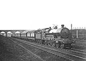 LNWR 4-6-0 Claughton Class No 2366 heads an up special test train towards Euston circa 1921