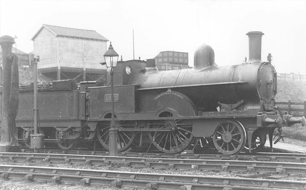 Tamworth Station: LNWR 1P 2-4-0 Precedent class No 1672 'Talavera' is ...