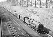 LMS 5XP 4-6-0 Patriot class No 5505, later to be named 'The Royal Army Ordinance Corps' is seen on an up express parcels service