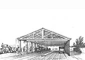 View of Vauxhall station serving as the Grand Junction Railway's temporary Birmingham terminus in 1837