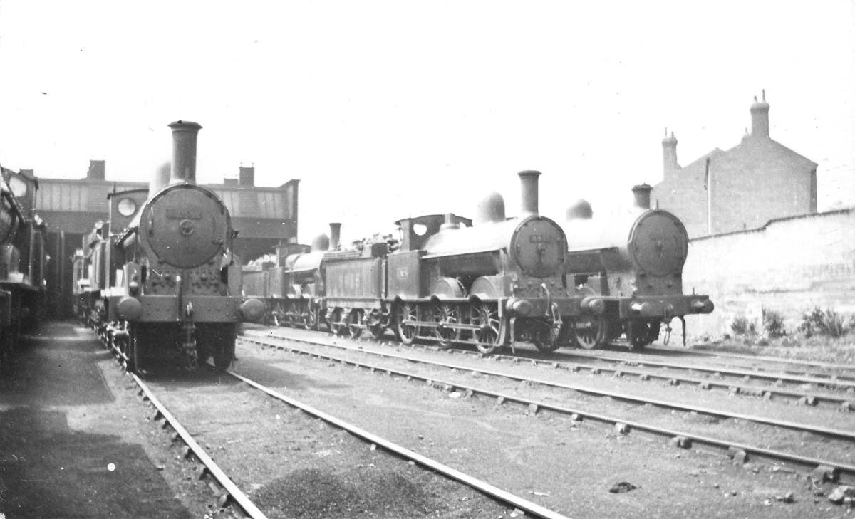A view of Warwick Milverton shed on a Sunday when the majority of the shed's locomotives were stabled in sequence for Monday's work turns