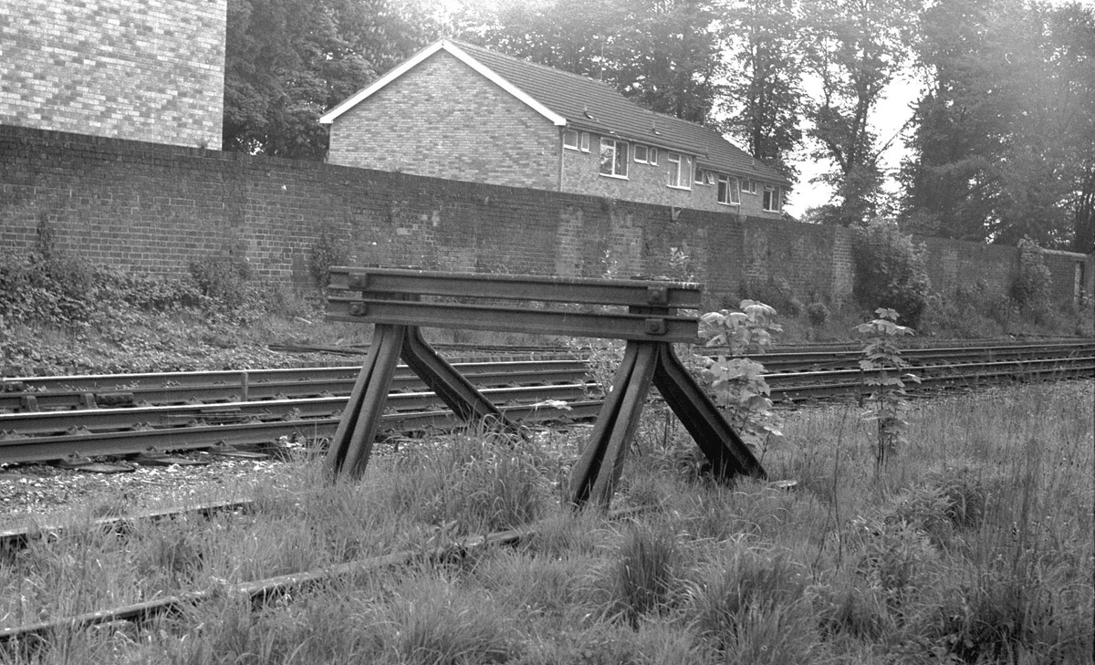 View of Milverton's last remaining siding, which ran parallel to the main line, and its buffer stop as seen in May 1972