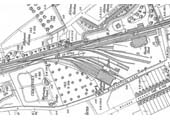A 1903 25 inch to the Mile Ordnance Survey Map showing Warwick Shed on the left and Milverton Goods Shed on the far right